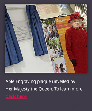 Able Engraving Plaque unveiled by the Queen