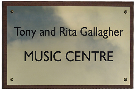 Engraved Music Centre Sign