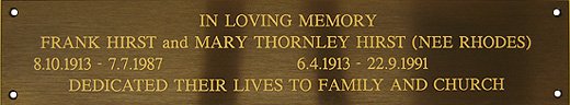 Bronze engraved remembrance sign