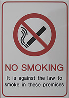 Engraved No Smoking sign